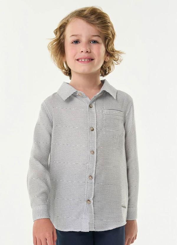 Vista 2 Camisa Infantil Manga Longa Azul Trick Nick Trick Nick