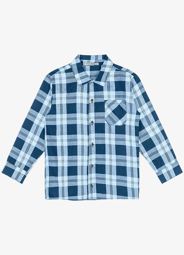 Camisa Infantil Manga Longa Azul