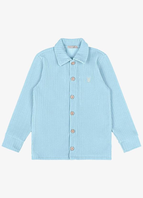 Vista 2 Camisa Infantil Manga Longa Azul Trick Nick Trick Nick