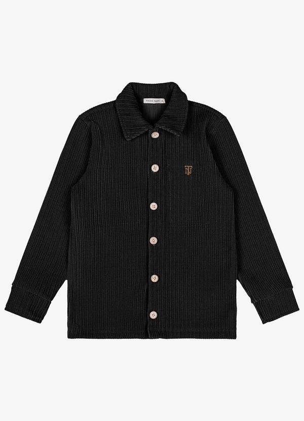 Vista 2 Camisa Infantil Manga Longa Preto Trick Nick Trick Nick