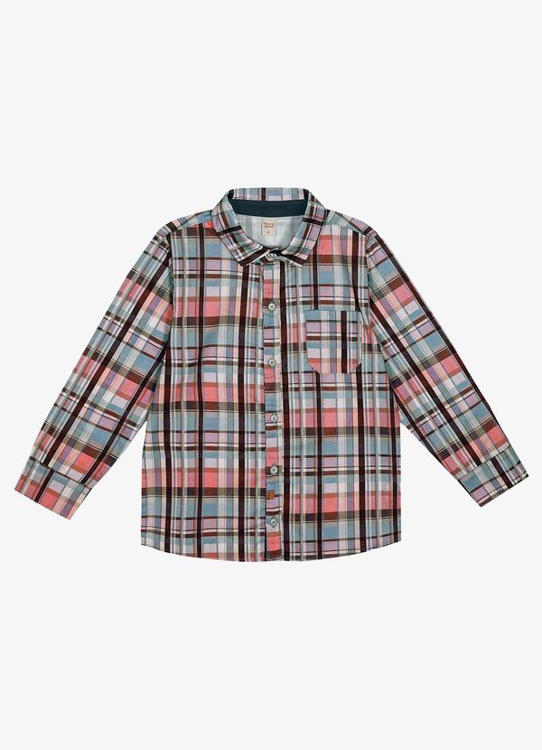 Camisa Infantil Manga Longa Xadrez Preto