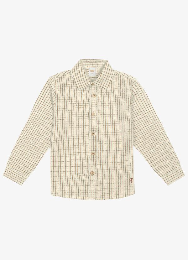 Vista 2 Camisa Infantil Masculina Manga Longa Bege Trick Nick Trick Nick