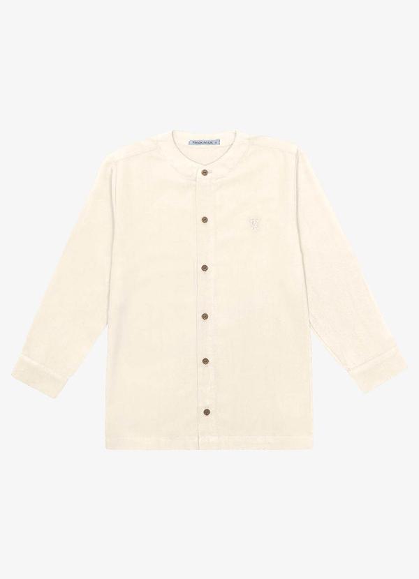 Camisa Infantil Masculino Manga Longa Bege