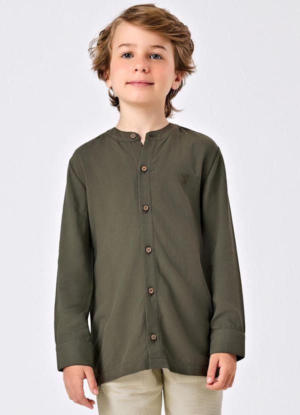 Vista 2 Camisa Infantil Masculino Manga Longa Verde Trick Nick Trick Nick