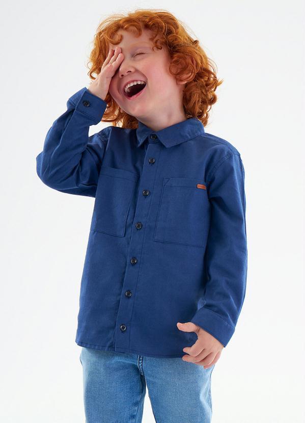Vista 2 Camisa Infantil Menino Azul Up Baby Up Baby