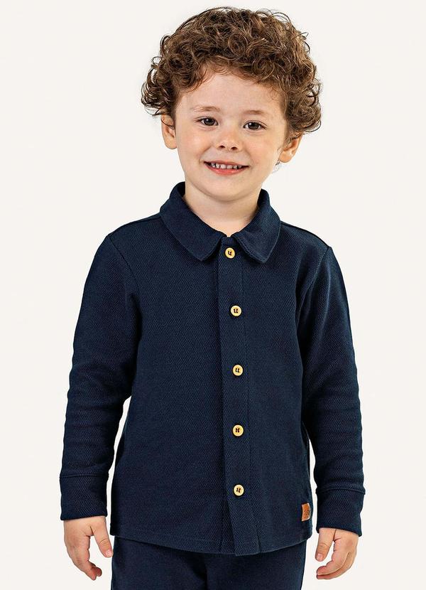 Camisa Infantil Menino Texturizada Azul