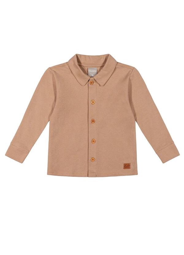 Camisa Infantil Menino Texturizada Marrom