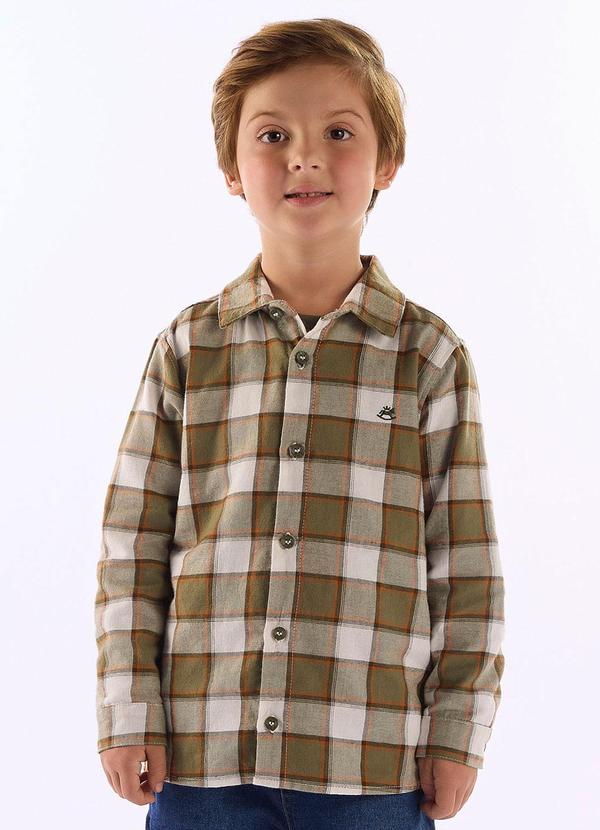 Camisa Infantil para Menino Xadrez Verde