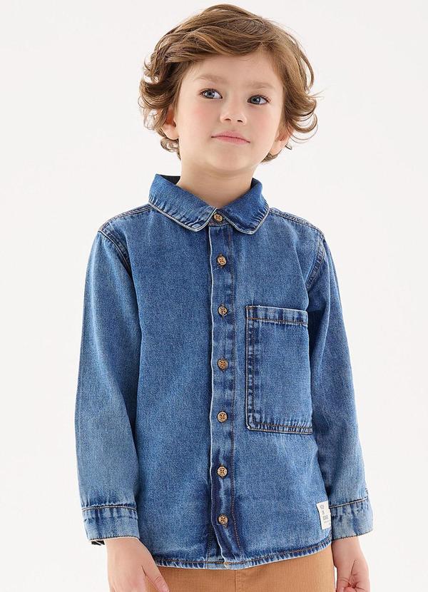 Vista 2 Camisa Jeans Infantil Menino Azul Up Baby Up Baby