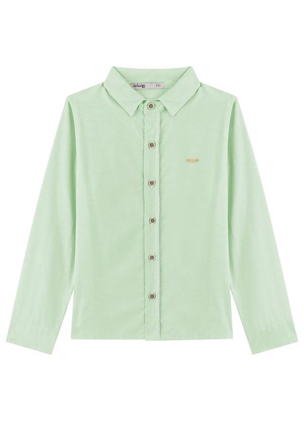 Camisa Manga Longa com Linho Verde