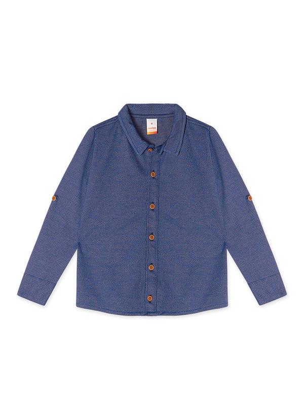Camisa Manga Longa Infantil Masculina Azul