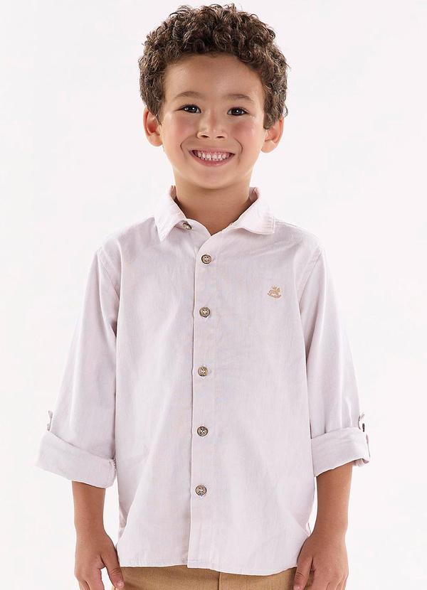 Vista 2 Camisa Manga Longa Infantil Menino Bege Up Baby Up Baby