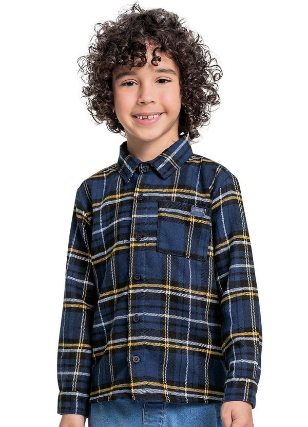 Vista 2 Camisa Manga Longa Menino Azul Quimby Quimby