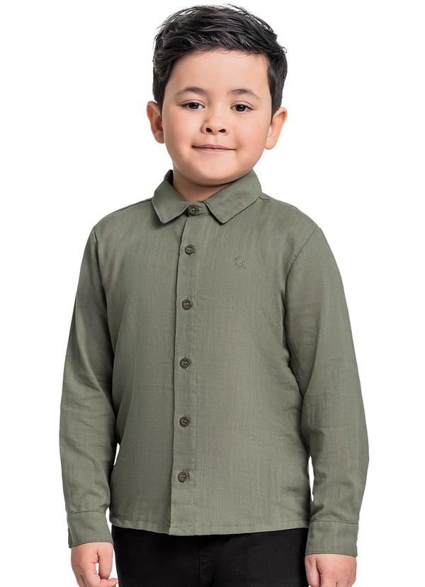 Vista 2 Camisa Manga Longa Menino Verde Quimby Quimby