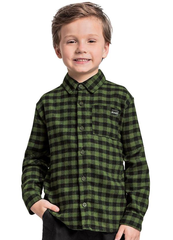 Vista 2 Camisa Manga Longa Menino Verde Quimby Quimby