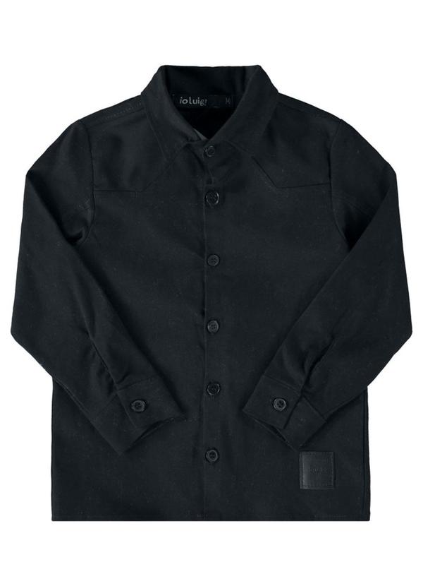 Camisa Manga Longa Sarja com Elastano Preto