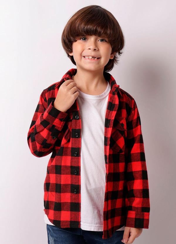 Camisa Manga Longa Xadrez Flanelada Bege