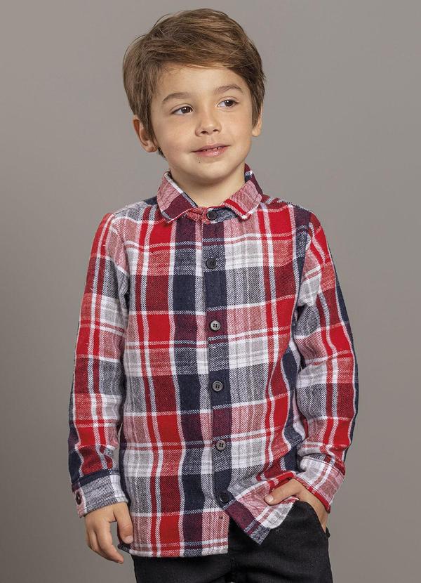 Camisa Menino Manga Longa Flanela Azul