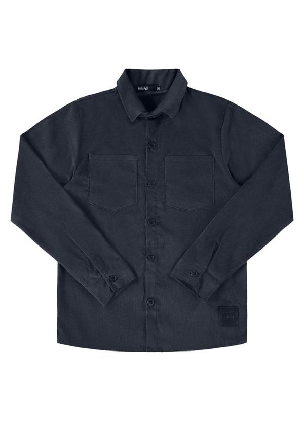 Camisa Menino Manga Longa Veludo Cotelê Preto