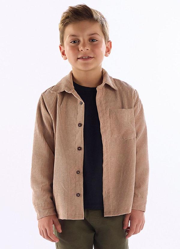 Camisa para Menino Cotelê Bege