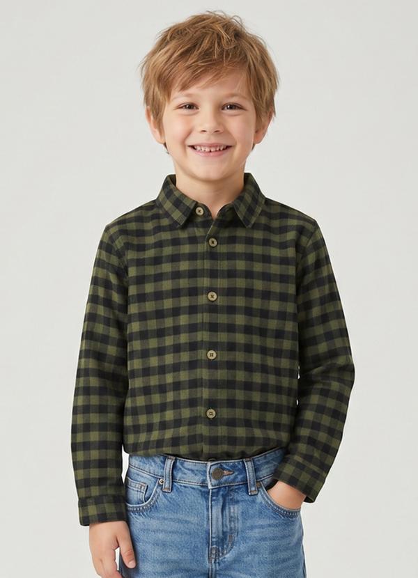 Camisa para Menino em Flanela Verde