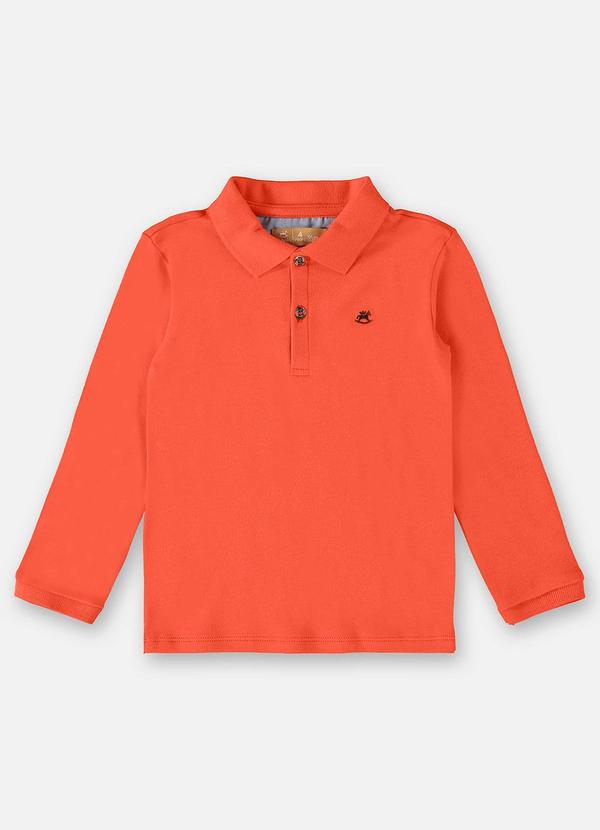 Vista 2 Camisa Polo em Suedine Infantil Laranja Up Baby Up Baby