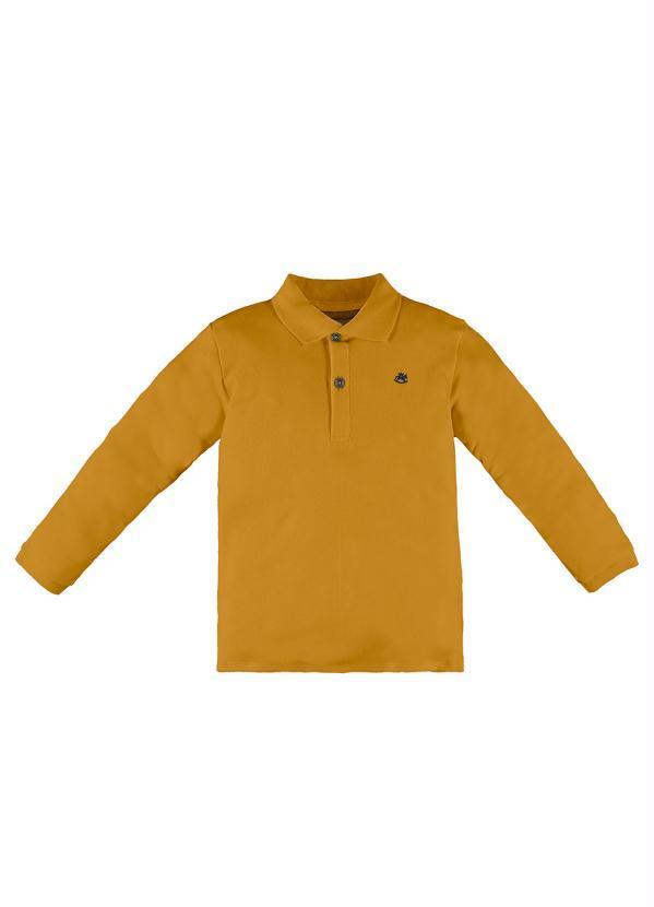 Vista 2 Camisa Polo Menino em Suedine Amarelo Up Baby Up Baby