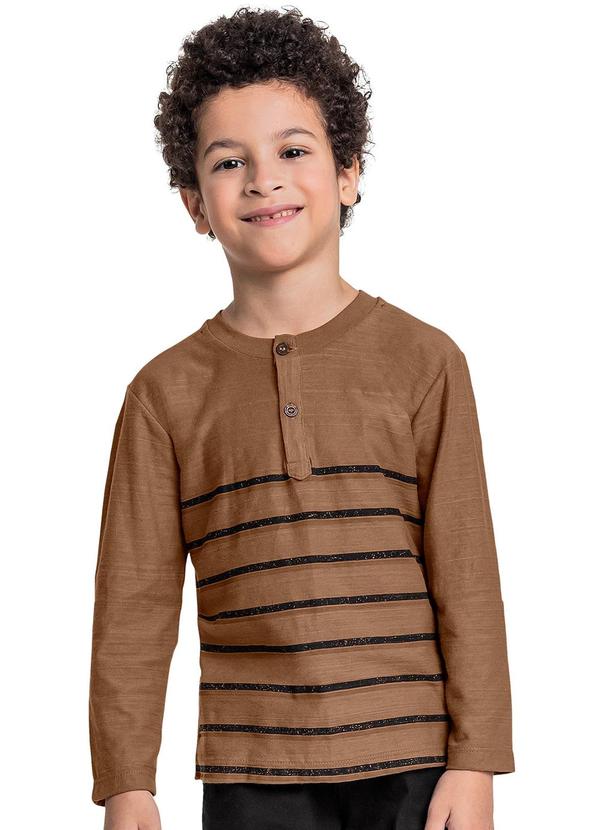 Vista 2 Camisa Portuguesa Menino Marrom Quimby Quimby