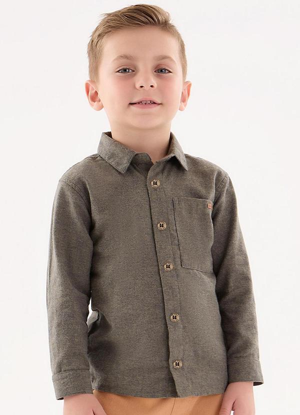 Vista 2 Camisa Social Infantil Menino Verde Up Baby Up Baby