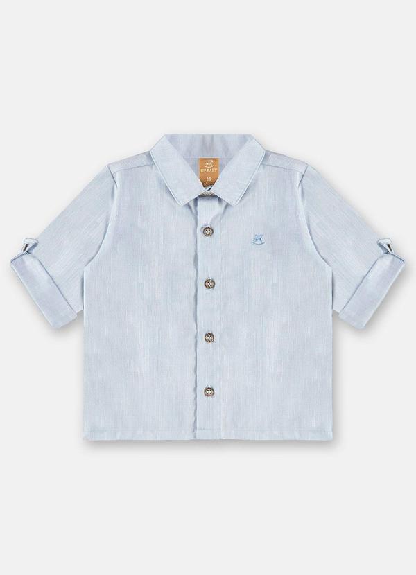 Camisa Social Manga Longa Bebê Menino Azul