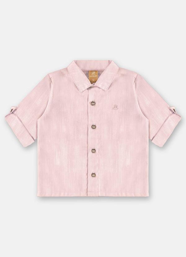 Camisa Social Manga Longa Bebê Menino Rosa