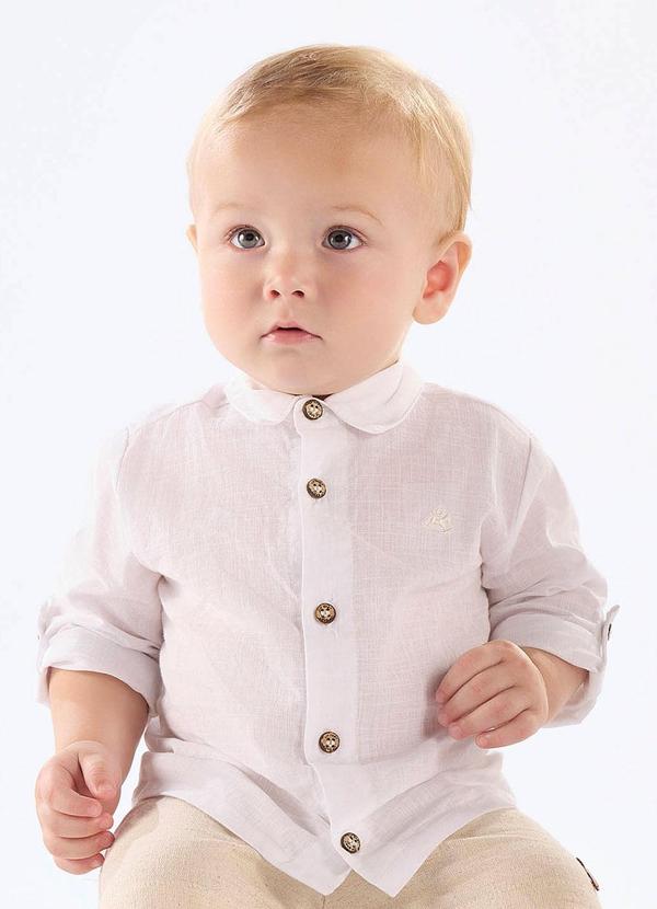 Camisa Social para Bebê Menino Branco