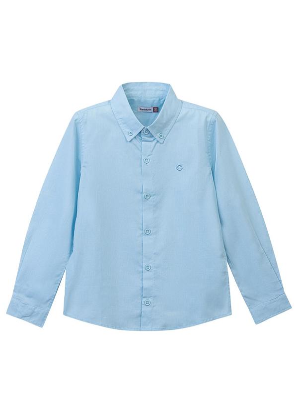 Vista 2 Camisa Tradicional Menino Azul Claro Carinhoso Carinhoso