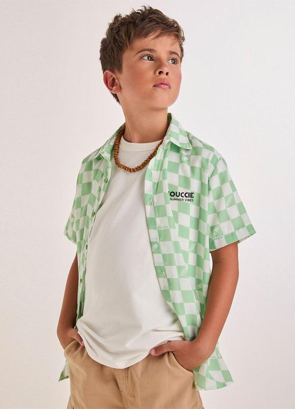 Camisa Verde Quadriculada Multi Colorido