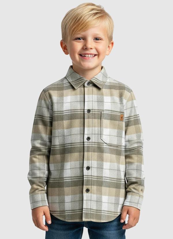 Camisa Xadrez Flanelada Bege