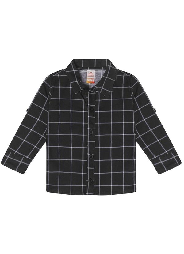 Vista 2 Camisa Xadrez Manga Longa Preto Marisol Marisol