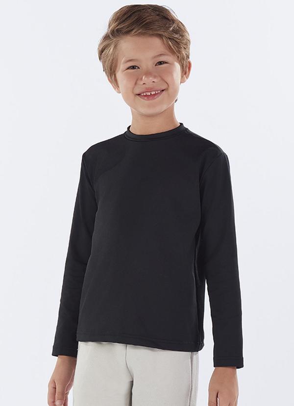 Camiseta Infantil Menino Malha Térmica Preto