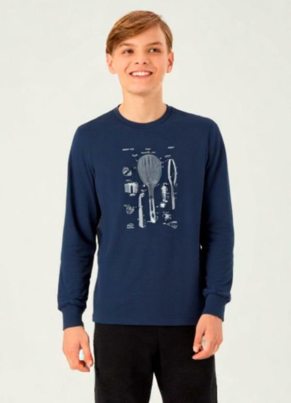 Camiseta Meia Malha Marinho