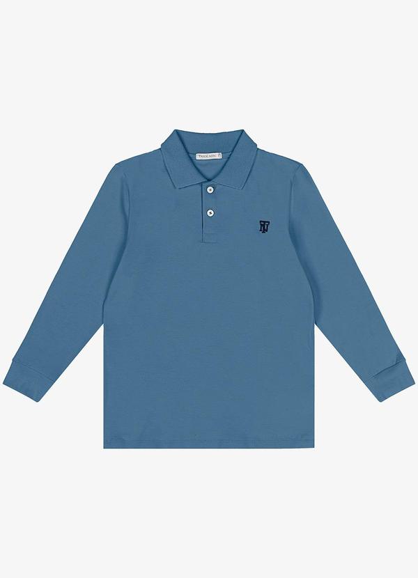 Vista 2 Polo Infantil Masculino Manga Longa Azul Trick Nick Trick Nick