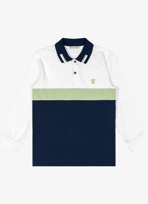 Vista 2 Polo Infantil Masculino Manga Longa Branco Trick Nick Trick Nick