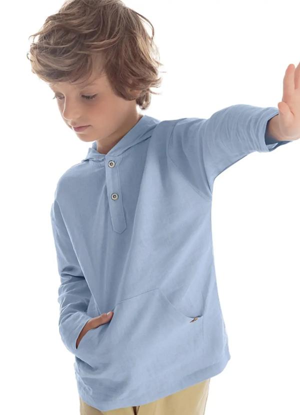 Vista 2 Blusão Infantil Linho Menino Azul Trick Nick Trick Nick