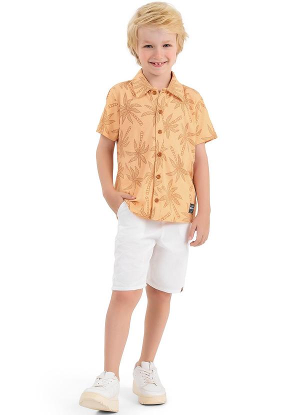 Camisa Estampada Coqueiros Elian Laranja