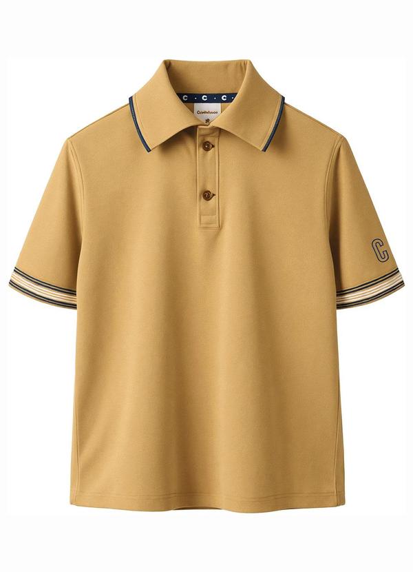 Camisa Polo com Bordado Amarelo Mostarda