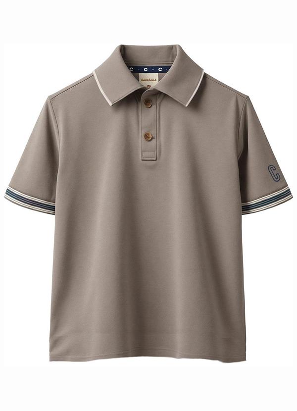 Camisa Polo com Bordado Bege