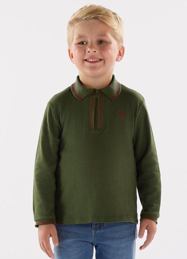 Vista 2 Camisa Polo com Zíper Verde Up Baby Up Baby