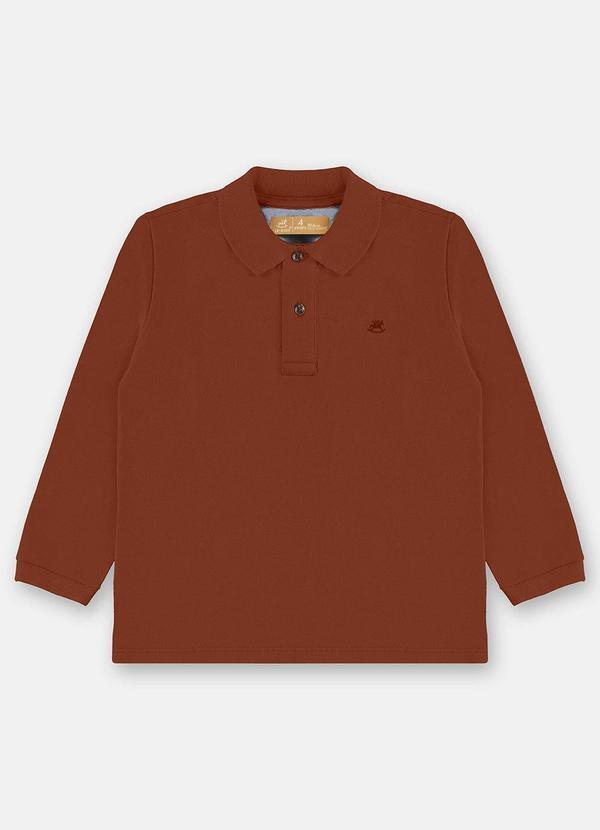 Camisa Polo em Piquet para Marrom