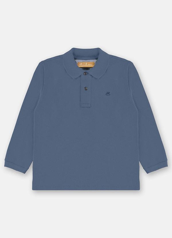 Camisa Polo em Piquet para Menino Azul