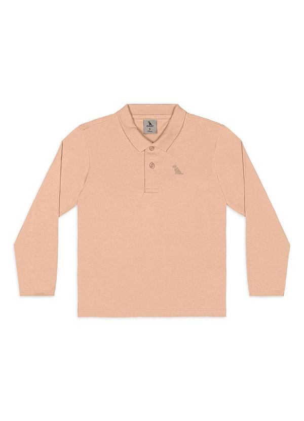 Camisa Polo Infantil em Algodão Bege