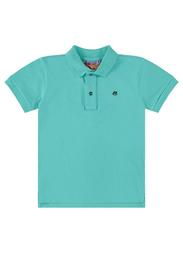 Camisa Polo Infantil em Piquet Azul