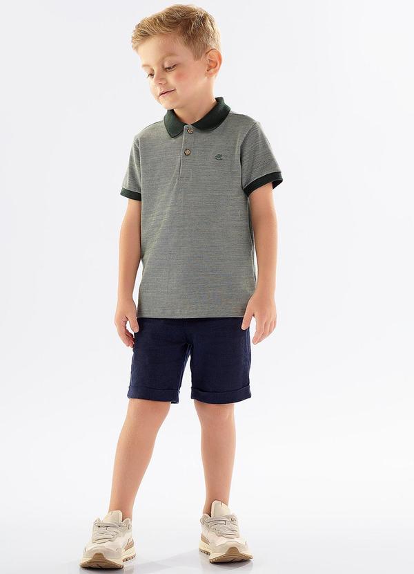 Camisa Polo Infantil em Piquet Verde